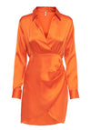 JDY Fifi Faux Wrap Shirt Dress, Orangeade