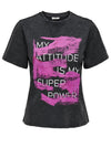 JDY Giambia My Attitude Print T-Shirt, Black