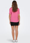 JDY Divya V Neck Top, Pink Power