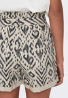 JDY Maddie Paper Bag Print Shorts, Sandshell