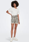 JDY Maddie Paper Bag Print Shorts, Sandshell