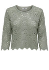 JDY Natasha Crochet Knit Sweater, Seagrass