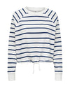 JDY Ivy Striped Sweatshirt, Cloud Dancer & Navy