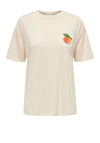 JDY Cloud Orange Graphic T-Shirt, Sandshell