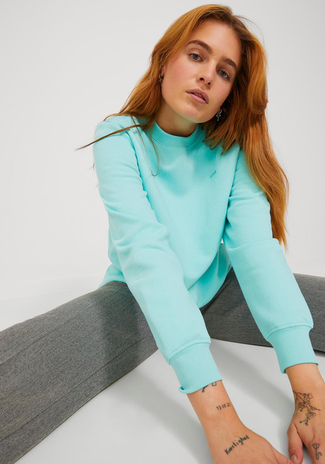 JJXX Abbie Crew Neck Sweatshirt, Aruba Blue