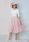 John Charles Chiffon Skirt Midi Dress, Rose & Ivory