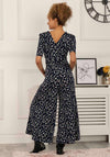Jolie Moi Perla Leopard Print Jumpsuit, Navy Blue
