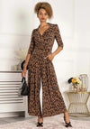 Jolie Moi Saphira Leopard Print Jumpsuit, Brown