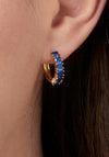 Knight & Day Classic Sapphire Hoops, Gold
