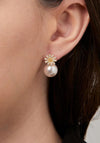 Knight & Day Floral Pearl Studs, Gold