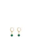 Knight & Day Malachite Hoop Earrings, Gold