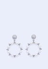 Knight & Day Pearl and Czech Crystal Earrings, Silver