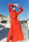 Kameya Military Inspired Midi Dress, Red