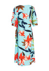 Kate Cooper Floral Faux Wrap Dress, Turquoise Multi