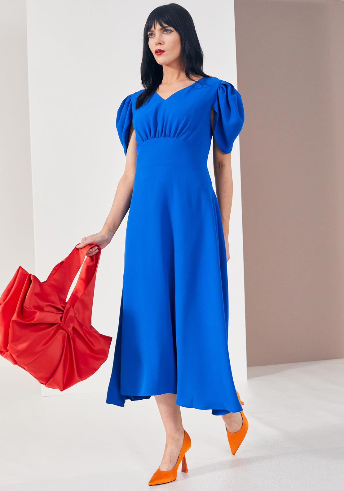 Kate Cooper Dome Waist Maxi Dress, Royal Blue