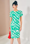 Kate Cooper Animal Print Midi Dress, Green & White
