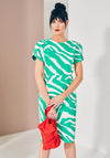 Kate Cooper Animal Print Midi Dress, Green & White