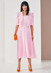 Kate Cooper Basque Bodice Midi Dress, Light Pink