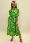 Kate & Pippa Capri Leaf Print Midi Dress, Flower Green
