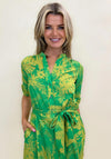 Kate & Pippa Capri Leaf Print Midi Dress, Flower Green