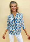 Kate & Pippa Printed Zip Top, Blue Multi