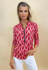 Kate & Pippa Printed Zip Top, Red Multi