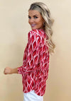 Kate & Pippa Printed Zip Top, Red Multi