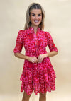 Kate & Pippa Latina Mini Dress, Pink & Red