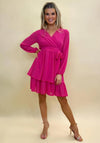 Kate & Pippa Steffi Tiered Mini Dress, Cerise
