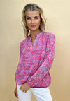 Kate & Pippa Bella Chiffon Print Band Hem Top, Pink