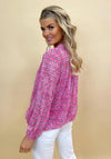 Kate & Pippa Bella Chiffon Print Band Hem Top, Pink