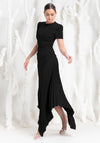 Kevan Jon Blaire Ruched Pleat Maxi Dress, Black