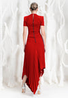 Kevan Jon Blaire Ruched Pleat Maxi Dress, Red