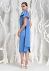 Kevan Jon Krystle One Shoulder Midi Dress, Cornflower