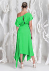 Kevan Jon Mila Pleat Drape Maxi Dress, Flo Green