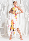 Kevan Jon Vienna Pleat Print Maci Dress, Ivory Multi