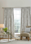 Laura Ashley Josette Fully Lined Blackout Pencil Pleat Curtains, Steel