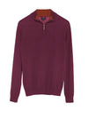Magee 1866 Lunnaigh Half Zip Sweater, Claret Red