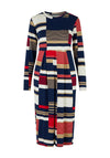 Masai Namo Block Stripe Midi Dress, Goji Berry
