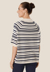 Masai Floria Striped Loose Sweater, Cream Multi