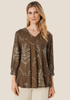 Masai Katasi Leaf Print Top, Crocodile