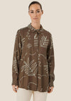 Masai Geneo Leaf Print Tunic Top, Crocodile