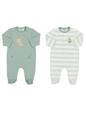 Mayoral Baby Boy Set of Two Sleepsuits, Aqua