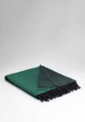 McNutt of Donegal Lambswool Reversible Throw, Emerald