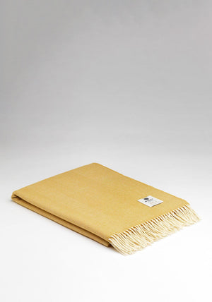 McNutt of Donegal Herringbone Throw, Lemon
