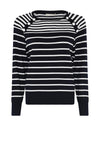 Micha Contrast Stripe Sweater, Navy & White