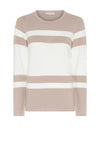 Micha Block Stripe Knit Sweater, Sand & Off White