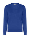 Micha Embroidered V Neck Sweater, Cobalt