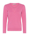 Micha Embroidered V Neck Sweater, Rose Pink
