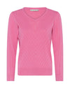 Micha Embroidered V Neck Sweater, Rose Pink